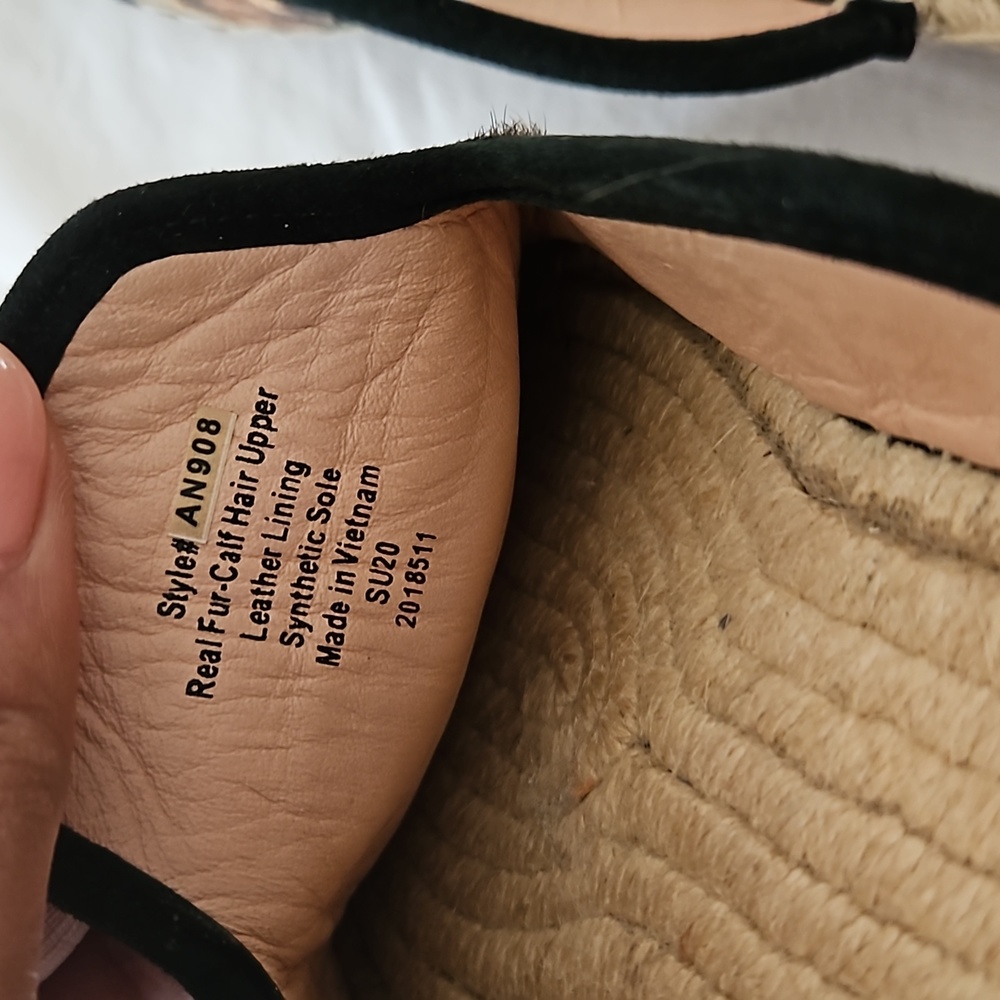J.CREW Animal Print Hair Calf Espadrille Mule Size 7.5 - Picture 3 of 13